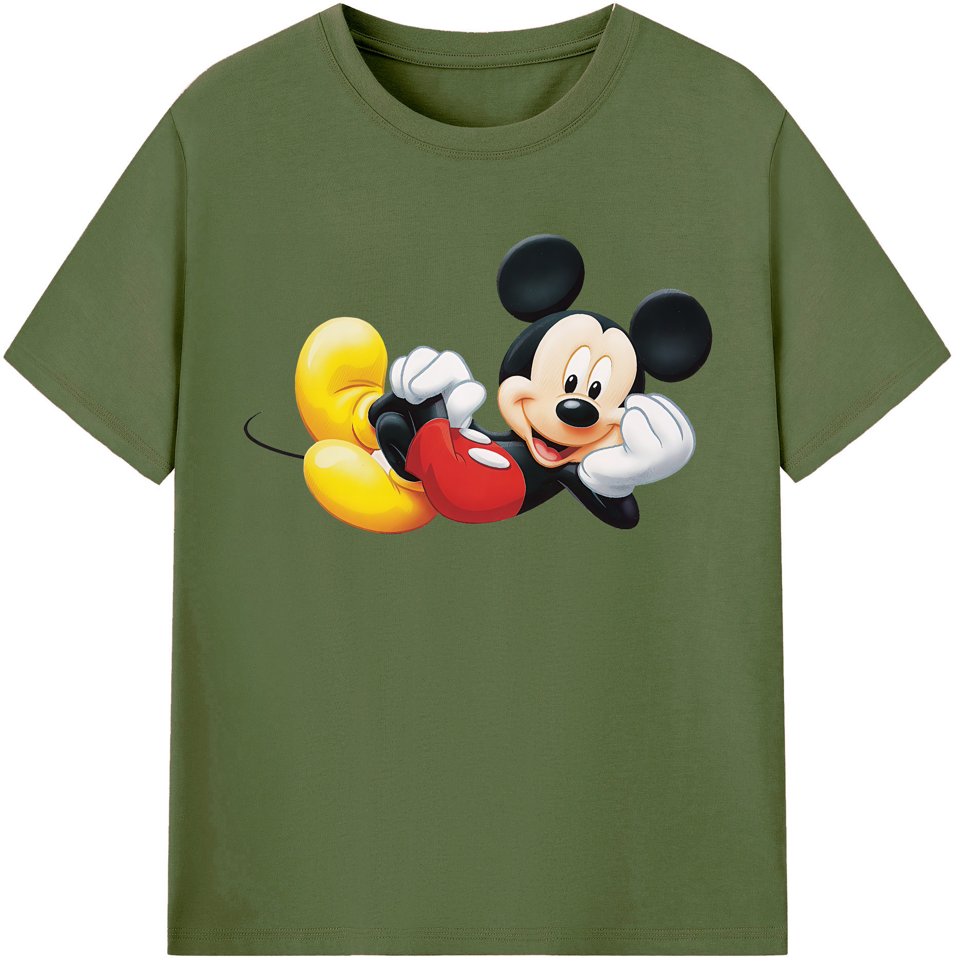 （画像用） ミッキーマウス Mickey Mouse 綿100％半袖Tシャツ（フロントプリント）